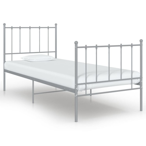 Bed frame, gray, 100x200cm, metal