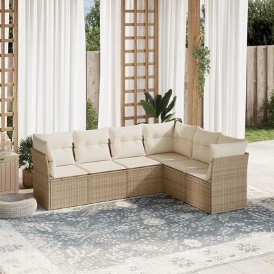 Sofa set with cushions, 6...