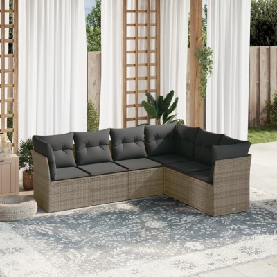 Sofa set with cushions, 6...