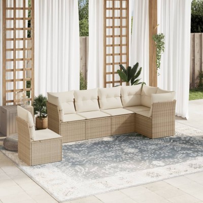Sofa set with cushions, 6...