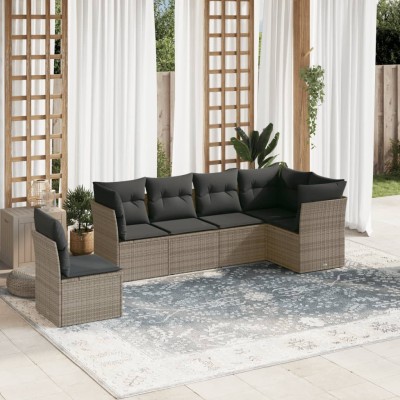Sofa set with cushions, 6...