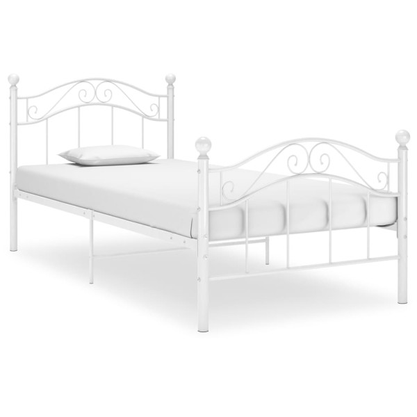 Bed frame, white, 90x200cm, metal
