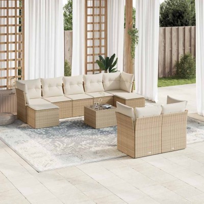 Sofa set with cushions, 10...