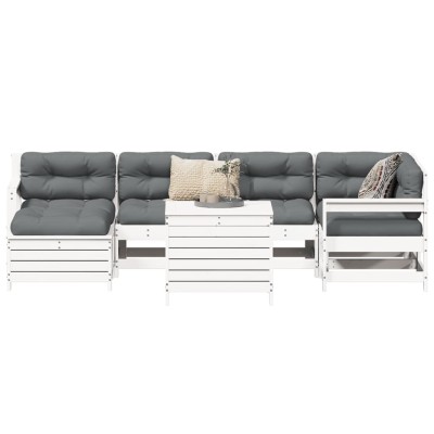Garden sofa set, white, 7...