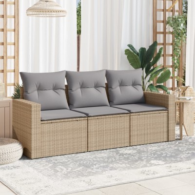 Sofa set with cushions, 3...
