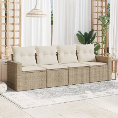 Sofa set with cushions, 4...