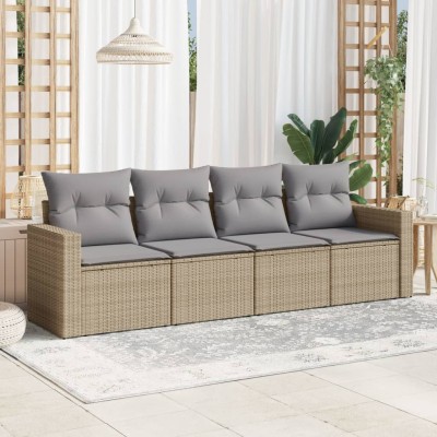 Sofa set with cushions, 4...
