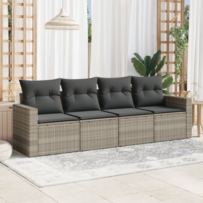 Sofa set with cushions, 4...
