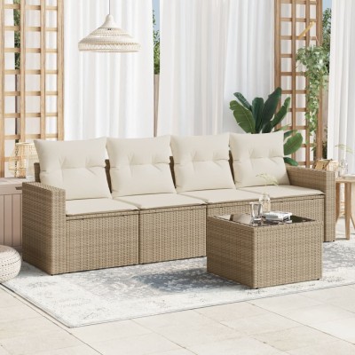 Sofa set with cushions, 5...