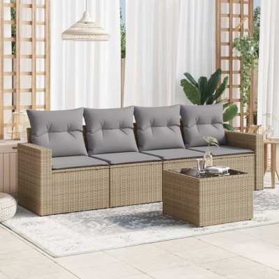 Sofa set with cushions, 5...