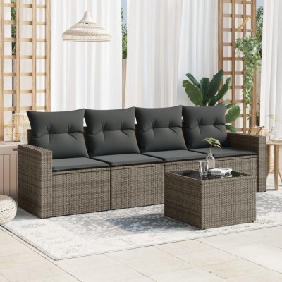 Sofa set with cushions, 5...