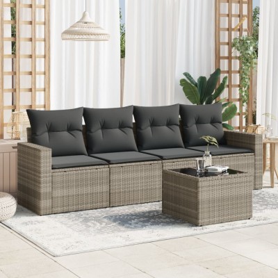 Sofa set with cushions, 5...