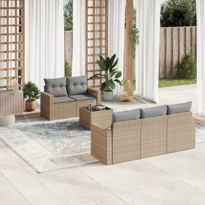 Sofa set with cushions, 6...