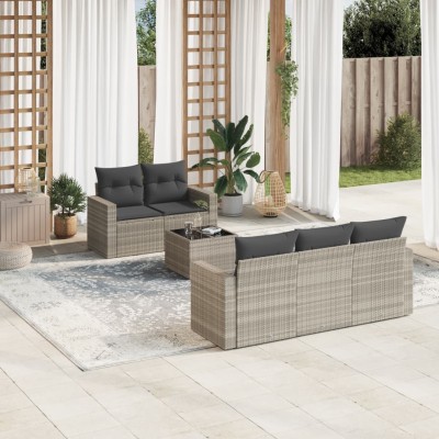 Sofa set with cushions, 6...