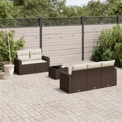 Sofa set with cushions, 6...