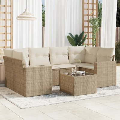 Sofa set with cushions, 7...