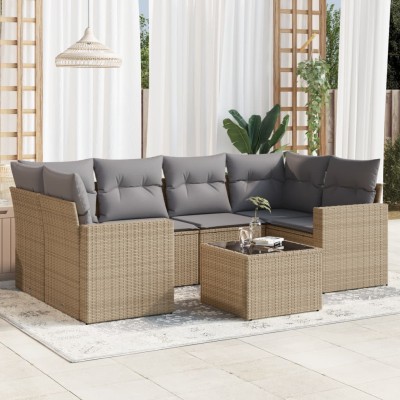Sofa set with cushions, 7...