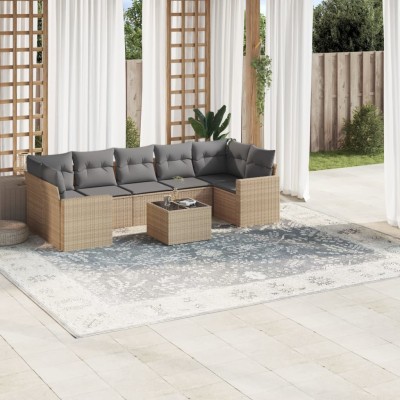 Sofa set with cushions, 8...