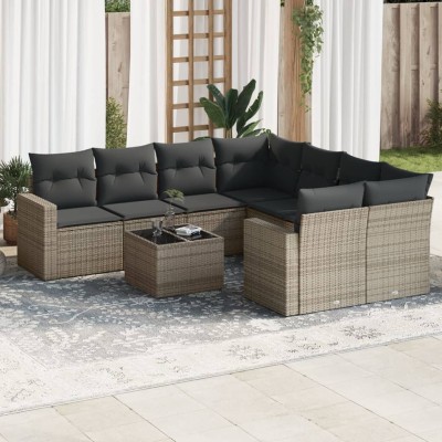 Sofa set with cushions, 9...