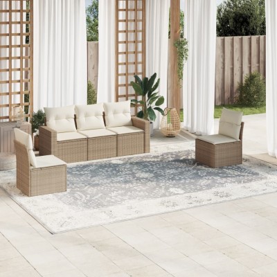 Sofa set with cushions, 5...