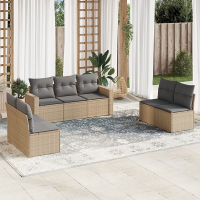 Sofa set with cushions, 7...