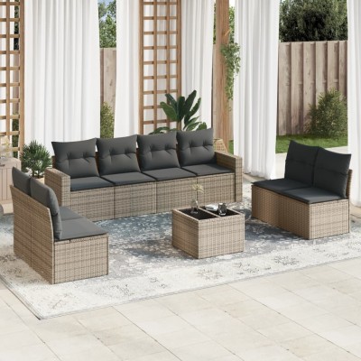 Garden set with cushions, 9...