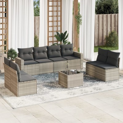 Sofa set with cushions, 9...