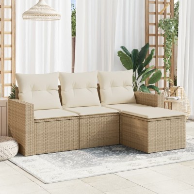 Sofa set with cushions, 4...