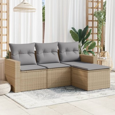 Sofa set with cushions, 4...