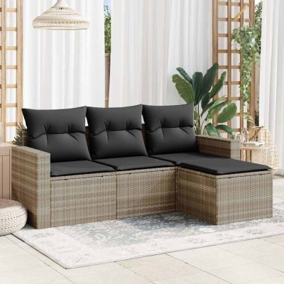 Sofa set with cushions, 4...
