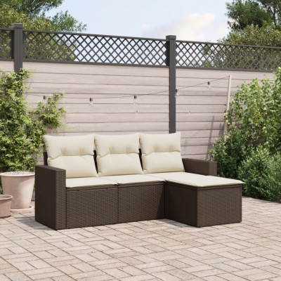 Sofa set with cushions, 4...