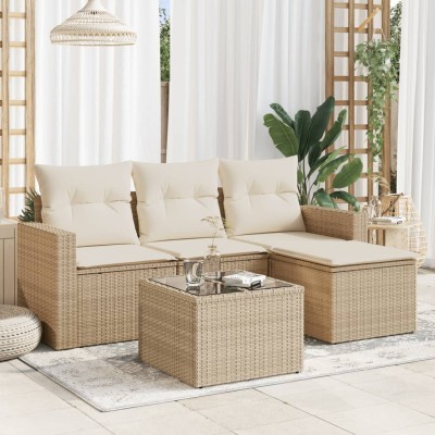 Sofa set with cushions, 5...