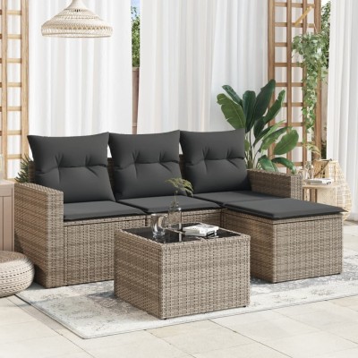 Sofa set with cushions, 5...