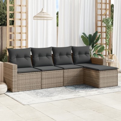 Sofa set with cushions, 5...