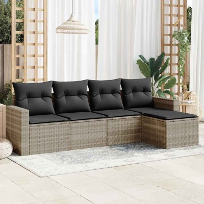 Sofa set with cushions, 5...
