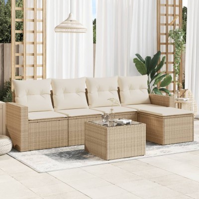 Sofa set with cushions, 6...