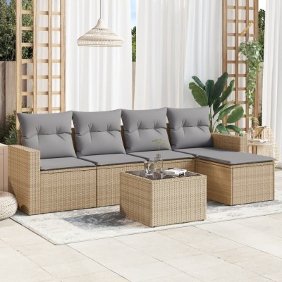 Sofa set with cushions, 6...