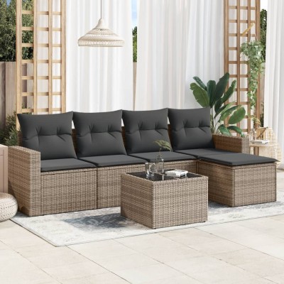 Sofa set with cushions, 6...