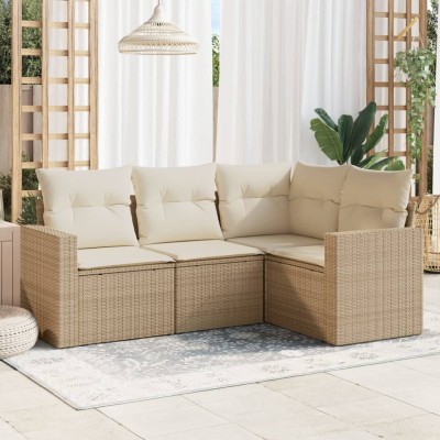 Sofa set with cushions, 4...