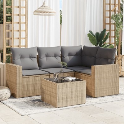 Sofa set with cushions, 5...