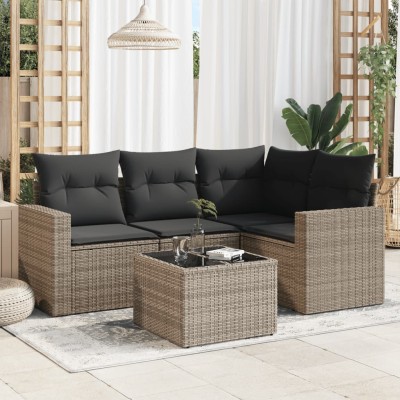 Sofa set with cushions, 5...