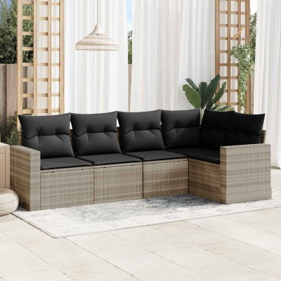 Sofa set with cushions, 5...