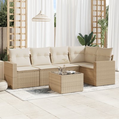Sofa set with cushions, 6...