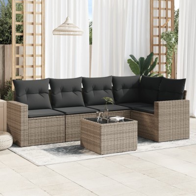 Sofa set with cushions, 6...