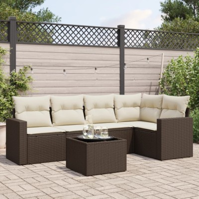 Sofa set with cushions, 6...