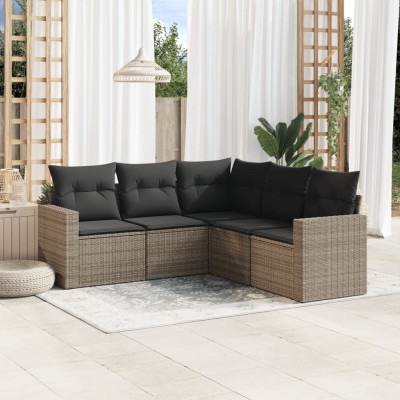 Sofa set with cushions, 5...