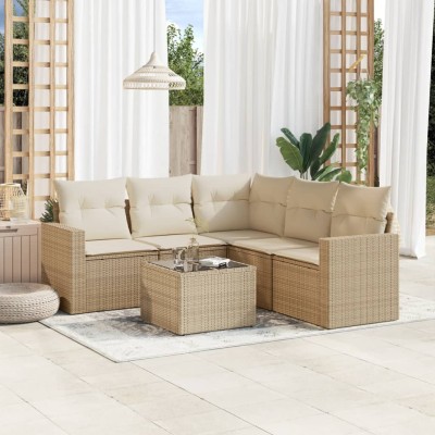 Sofa set with cushions, 6...