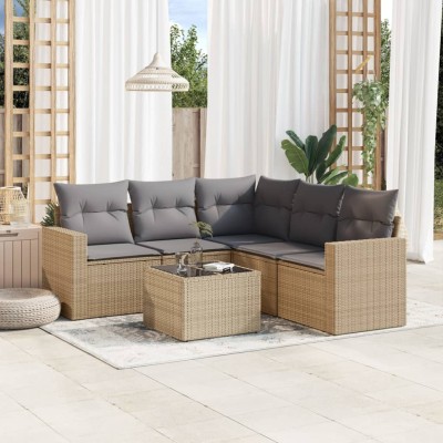 Sofa set with cushions, 6...