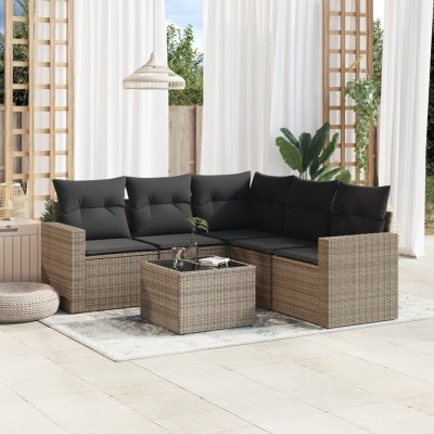 Sofa set with cushions, 6...