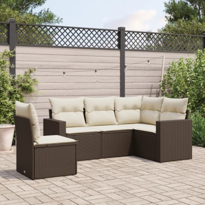 Sofa set with cushions, 5...